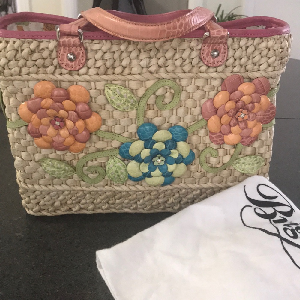 Brighton Straw and Pink Bag